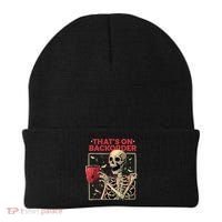 Pharmacy Tech Skeleton ThatS Backorder Funny Halloween Beanie thumb 0