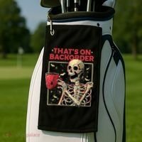 Pharmacy Tech Skeleton ThatS Backorder Funny Halloween Golf Towel thumb 2