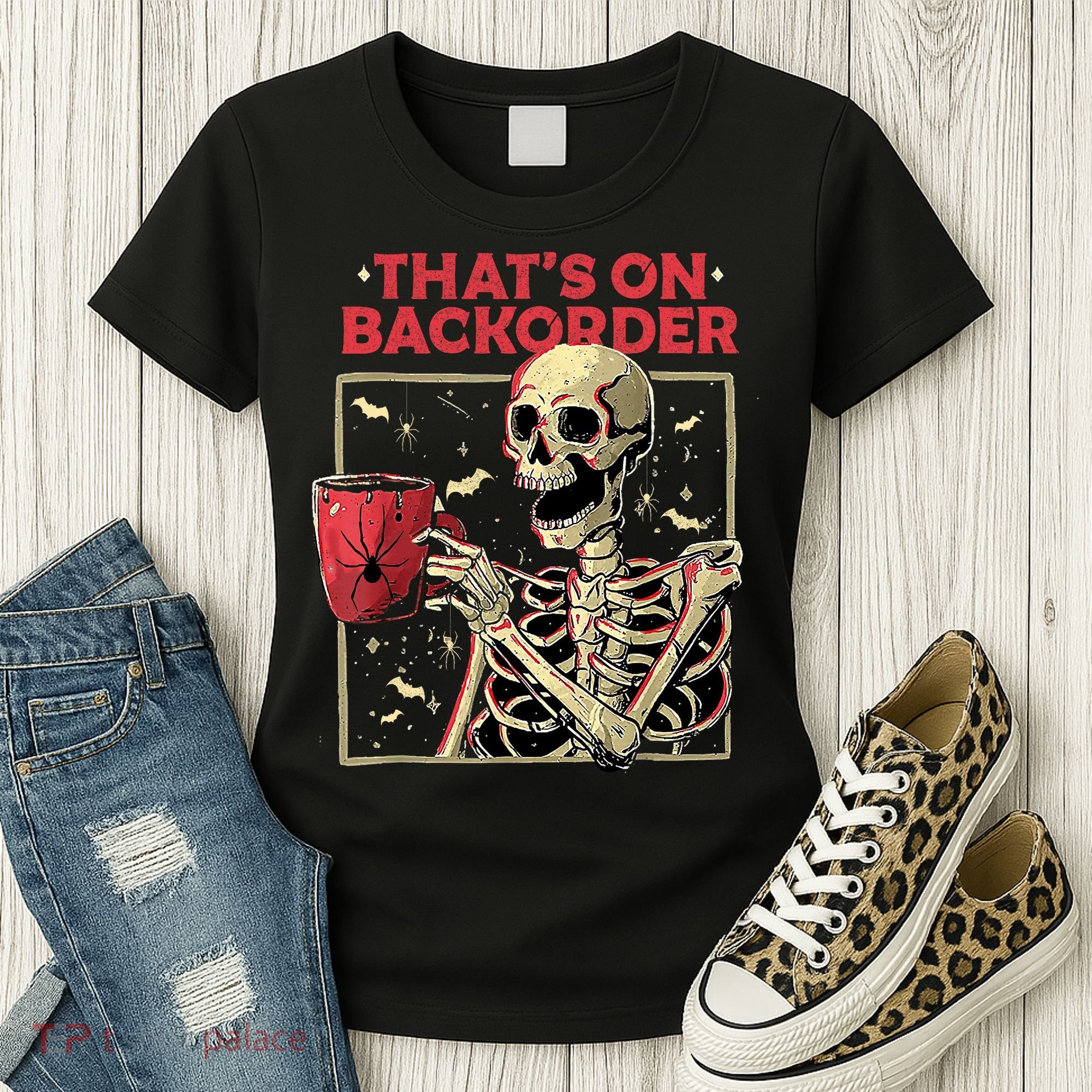Pharmacy Tech Skeleton ThatS Backorder Funny Halloween Women's T-Shirt