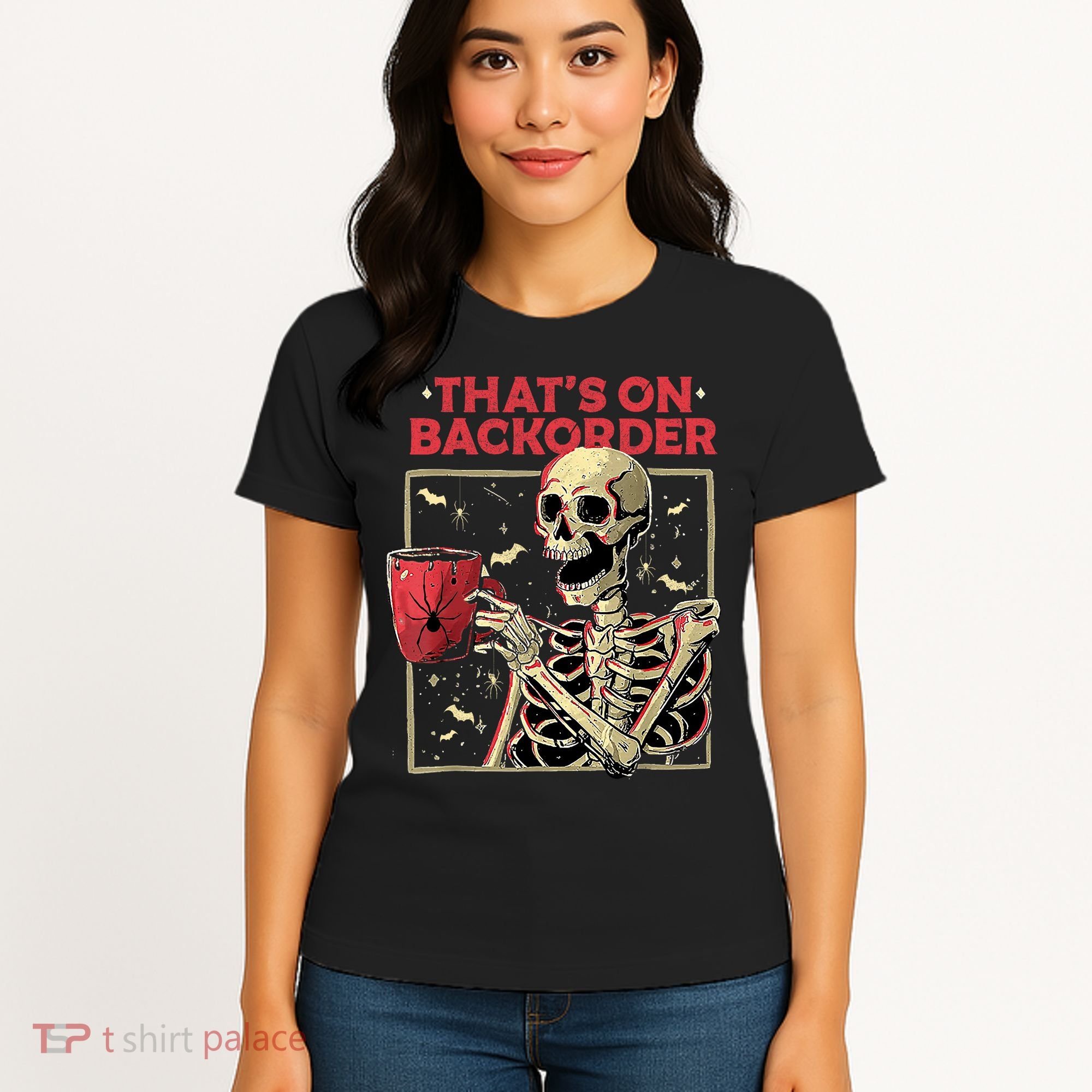 Pharmacy Tech Skeleton ThatS Backorder Funny Halloween Women's T-Shirt
