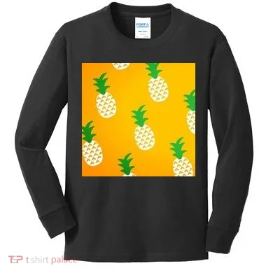 Pineapple Tropical Summer Kids Long Sleeve Shirt