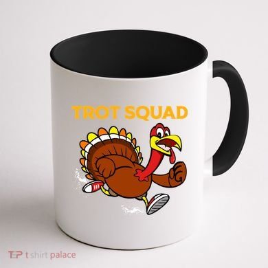 Pilgrim Trot Squad Gift Happy Thanksgiving Turkey Day Cool Gift Coffee Mug back