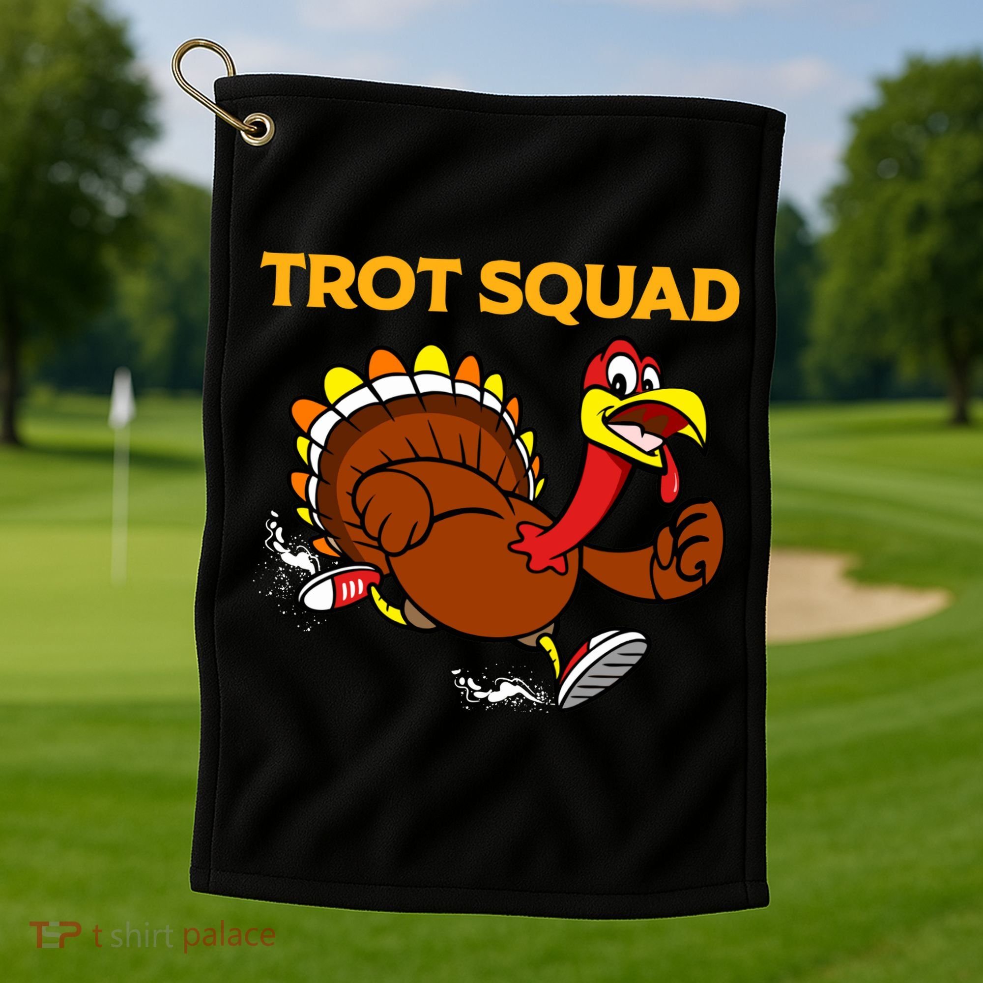 Pilgrim Trot Squad Gift Happy Thanksgiving Turkey Day Cool Gift Golf Towel