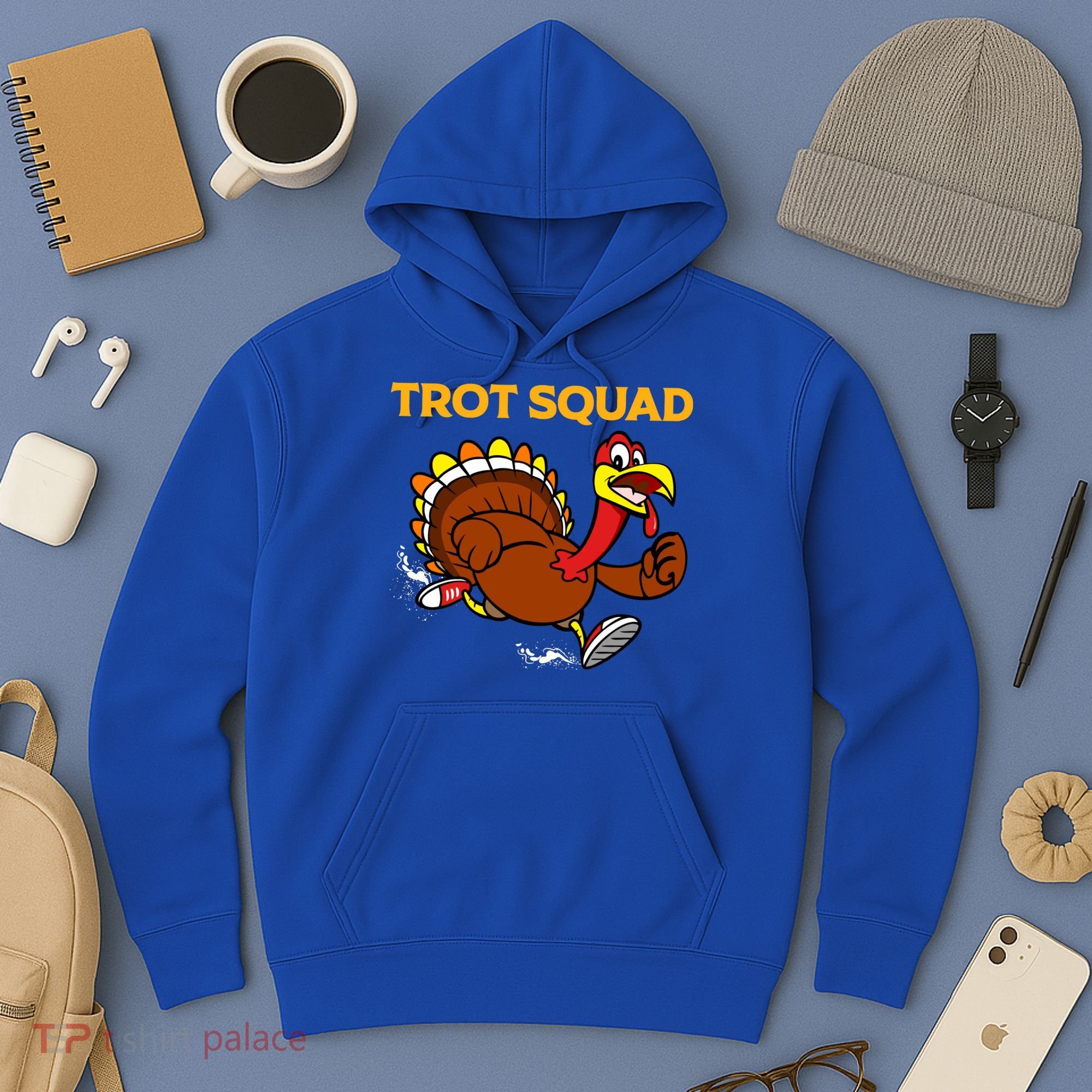 Pilgrim Trot Squad Gift Happy Thanksgiving Turkey Day Cool Gift Hoodie