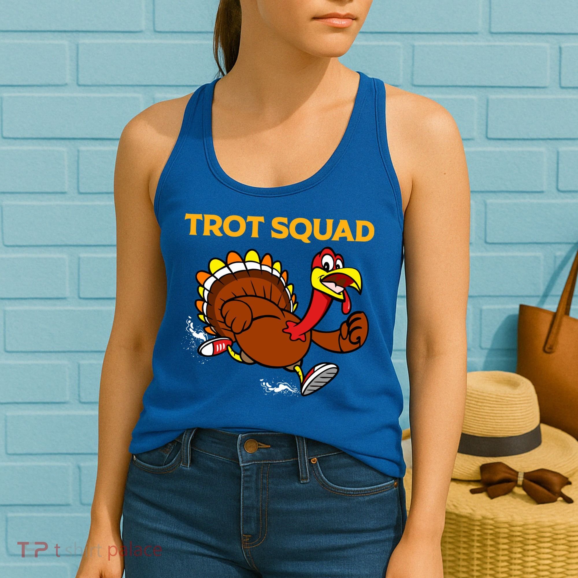 Pilgrim Trot Squad Gift Happy Thanksgiving Turkey Day Cool Gift Women's Tank Top