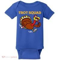 Pilgrim Trot Squad Gift Happy Thanksgiving Turkey Day Cool Gift Baby Bodysuit thumb 0