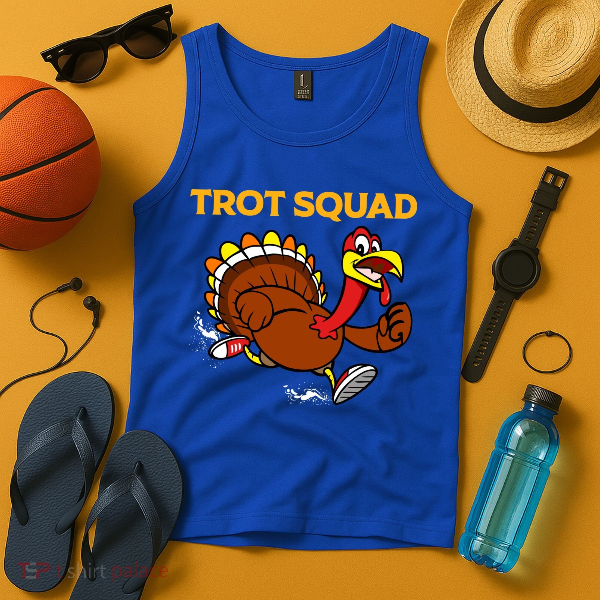Pilgrim Trot Squad Gift Happy Thanksgiving Turkey Day Cool Gift Tank Top
