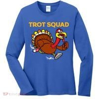 Pilgrim Trot Squad Gift Happy Thanksgiving Turkey Day Cool Gift Women's Long Sleeve Shirt thumb 0
