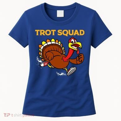 Pilgrim Trot Squad Gift Happy Thanksgiving Turkey Day Cool Gift Women's T-Shirt