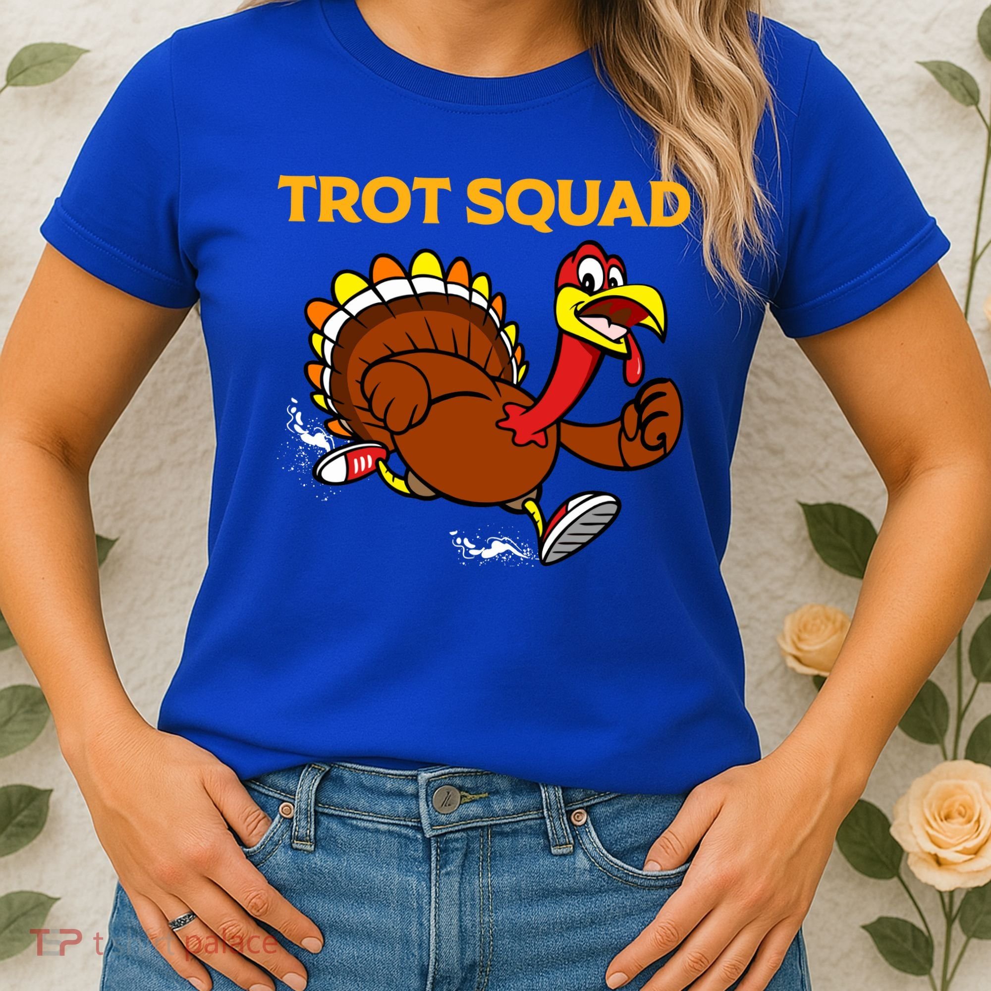Pilgrim Trot Squad Gift Happy Thanksgiving Turkey Day Cool Gift Women's T-Shirt
