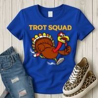 Pilgrim Trot Squad Gift Happy Thanksgiving Turkey Day Cool Gift Women's T-Shirt thumb 3