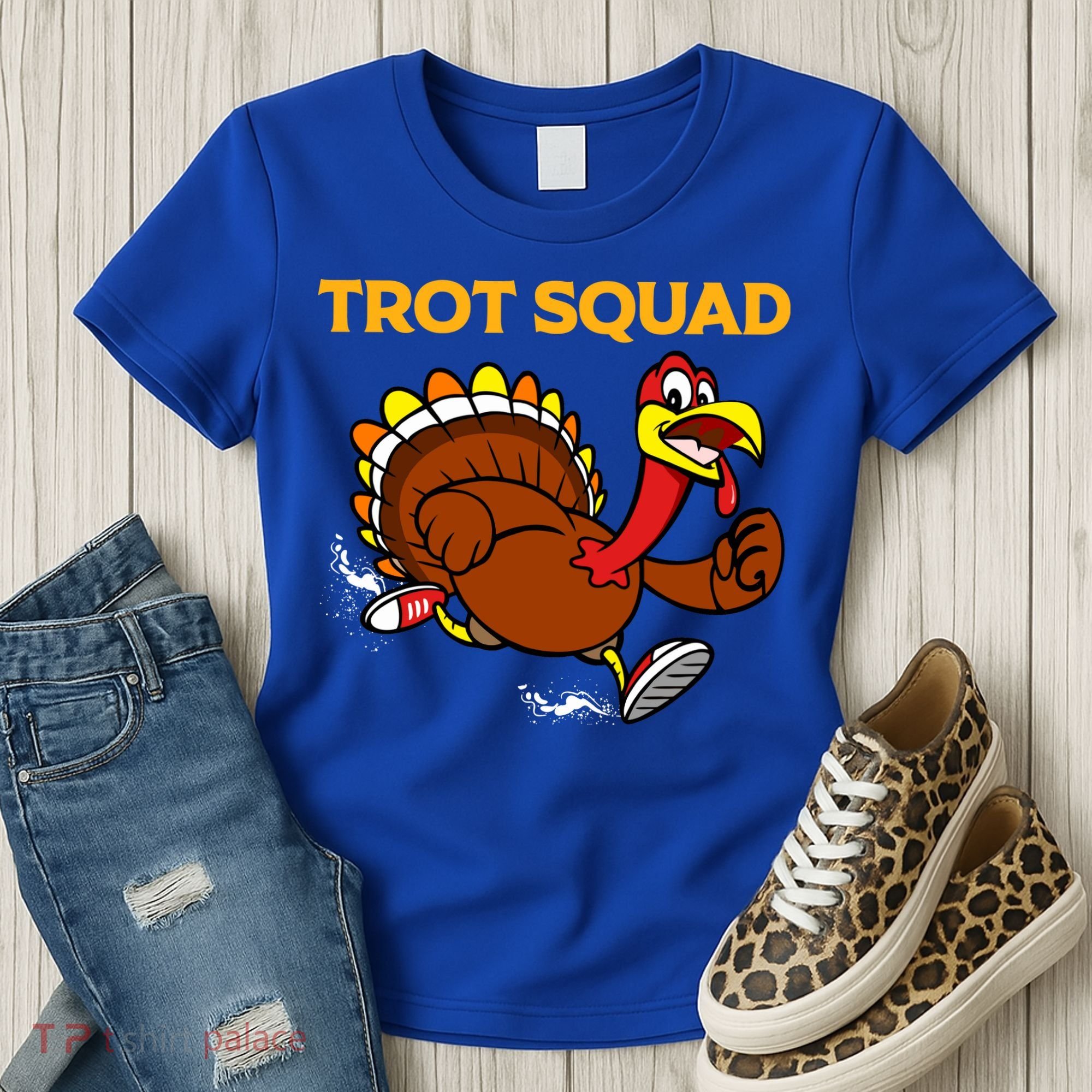 Pilgrim Trot Squad Gift Happy Thanksgiving Turkey Day Cool Gift Women's T-Shirt
