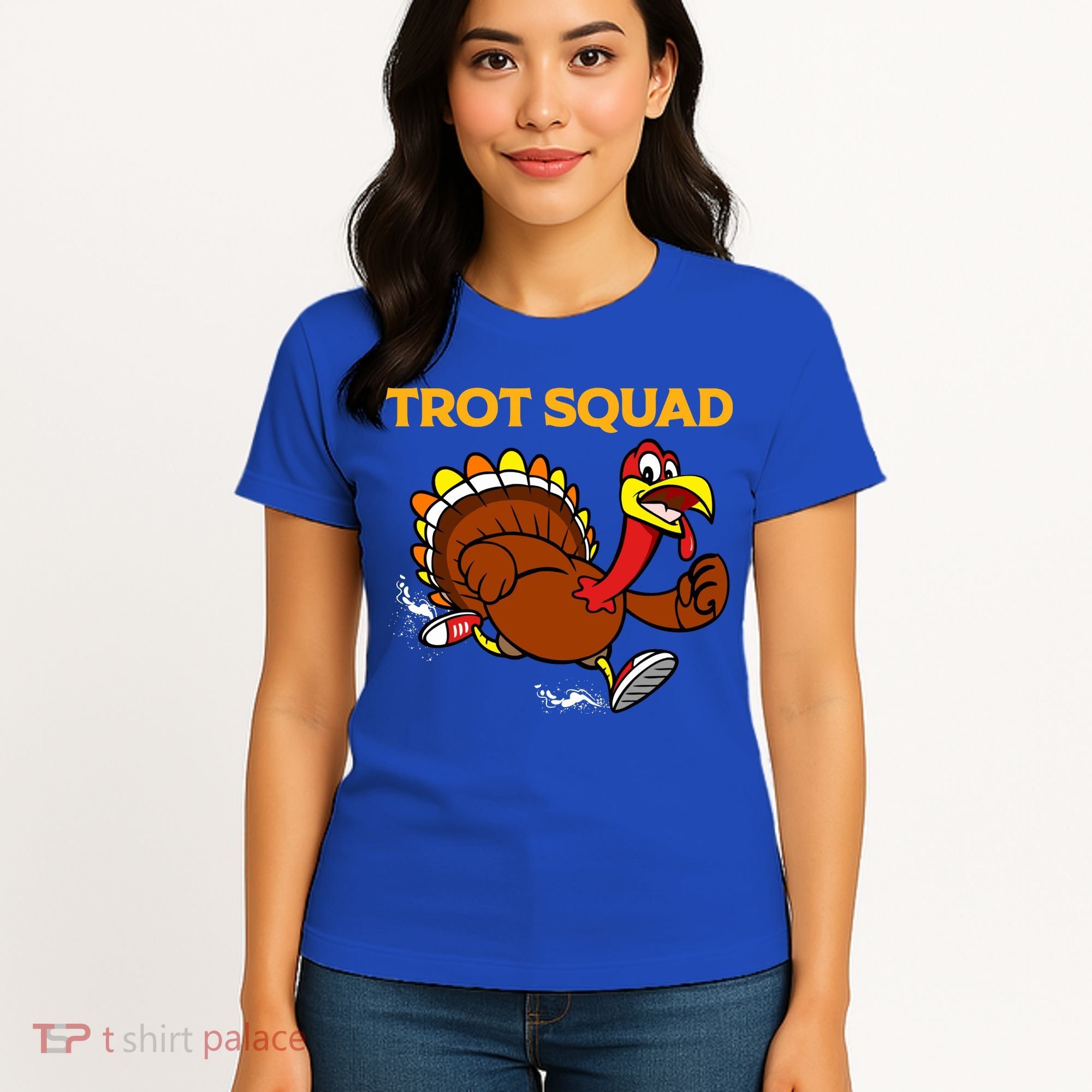 Pilgrim Trot Squad Gift Happy Thanksgiving Turkey Day Cool Gift Women's T-Shirt