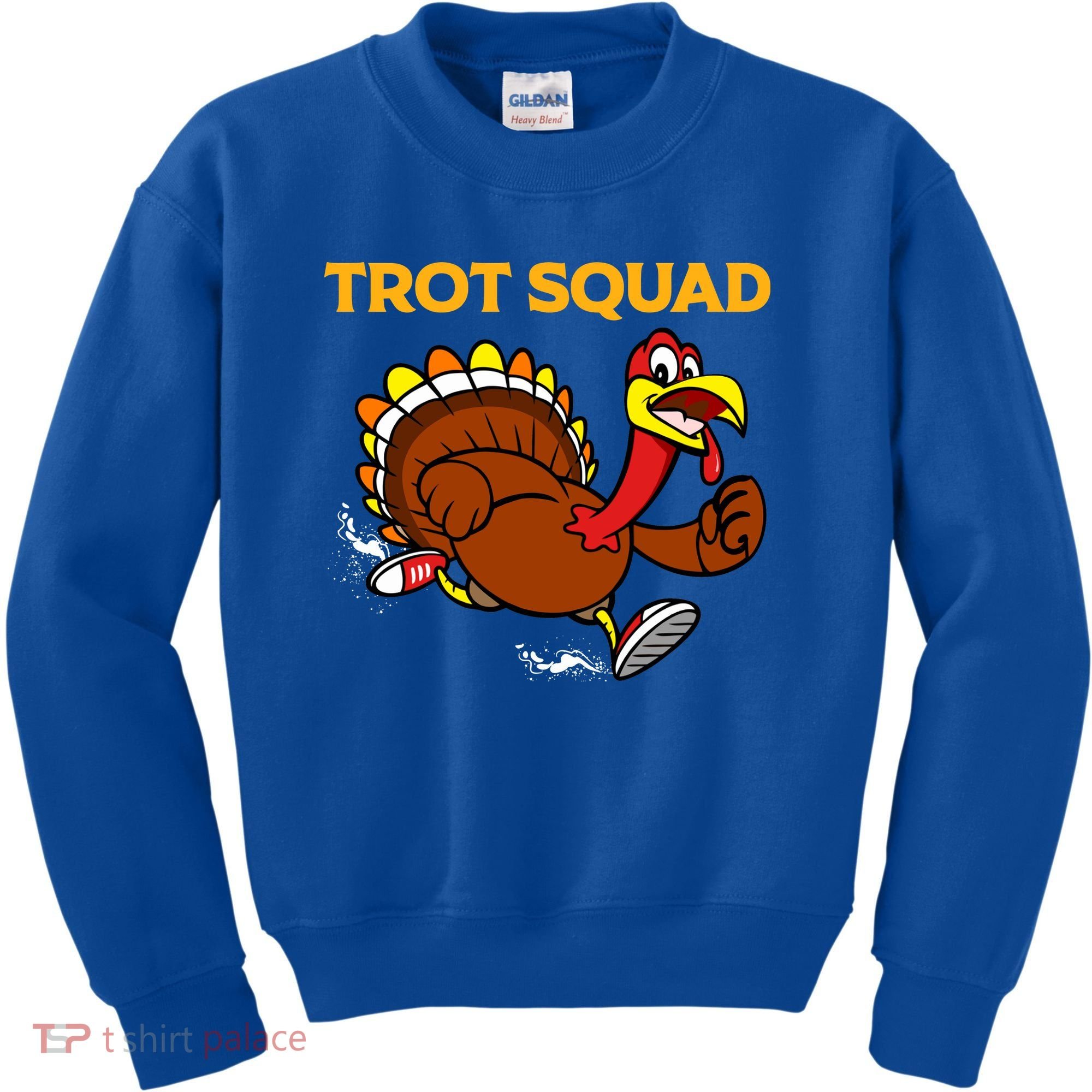Pilgrim Trot Squad Gift Happy Thanksgiving Turkey Day Cool Gift Kids Sweatshirt