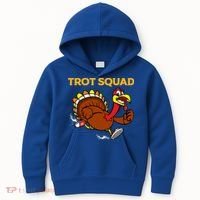 Pilgrim Trot Squad Gift Happy Thanksgiving Turkey Day Cool Gift Kids Hoodie thumb 0