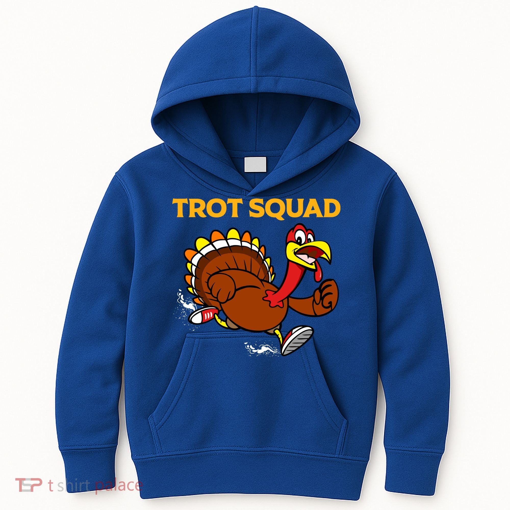 Pilgrim Trot Squad Gift Happy Thanksgiving Turkey Day Cool Gift Kids Hoodie