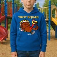 Pilgrim Trot Squad Gift Happy Thanksgiving Turkey Day Cool Gift Kids Hoodie thumb 2