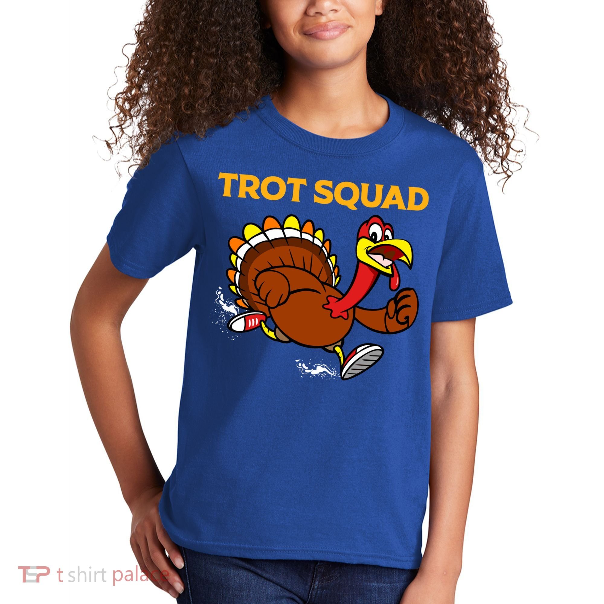 Pilgrim Trot Squad Gift Happy Thanksgiving Turkey Day Cool Gift Kids T-Shirt