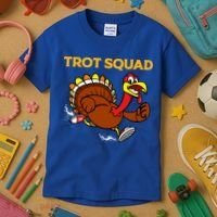Pilgrim Trot Squad Gift Happy Thanksgiving Turkey Day Cool Gift Kids T-Shirt thumb 3