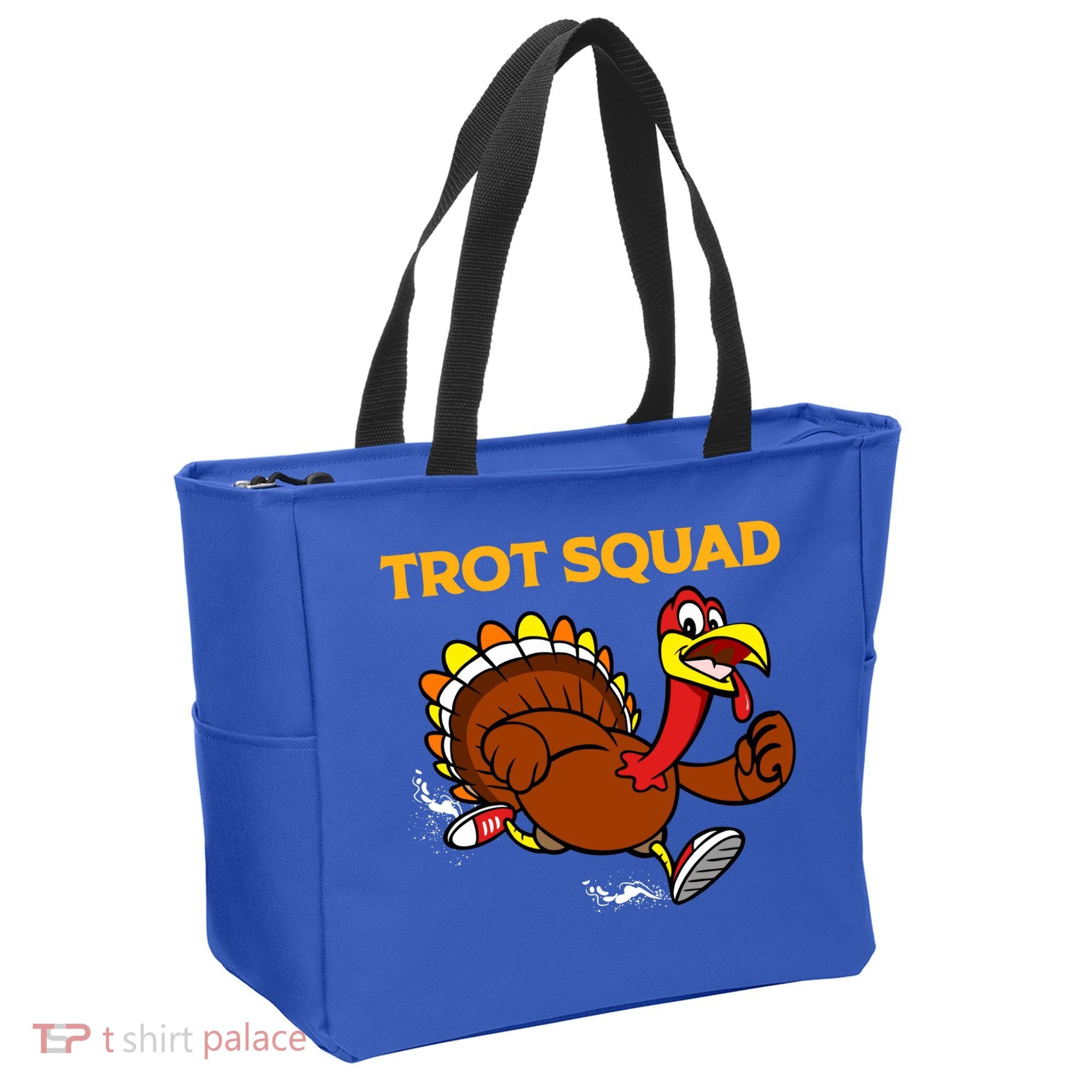 Pilgrim Trot Squad Gift Happy Thanksgiving Turkey Day Cool Gift Tote Bag