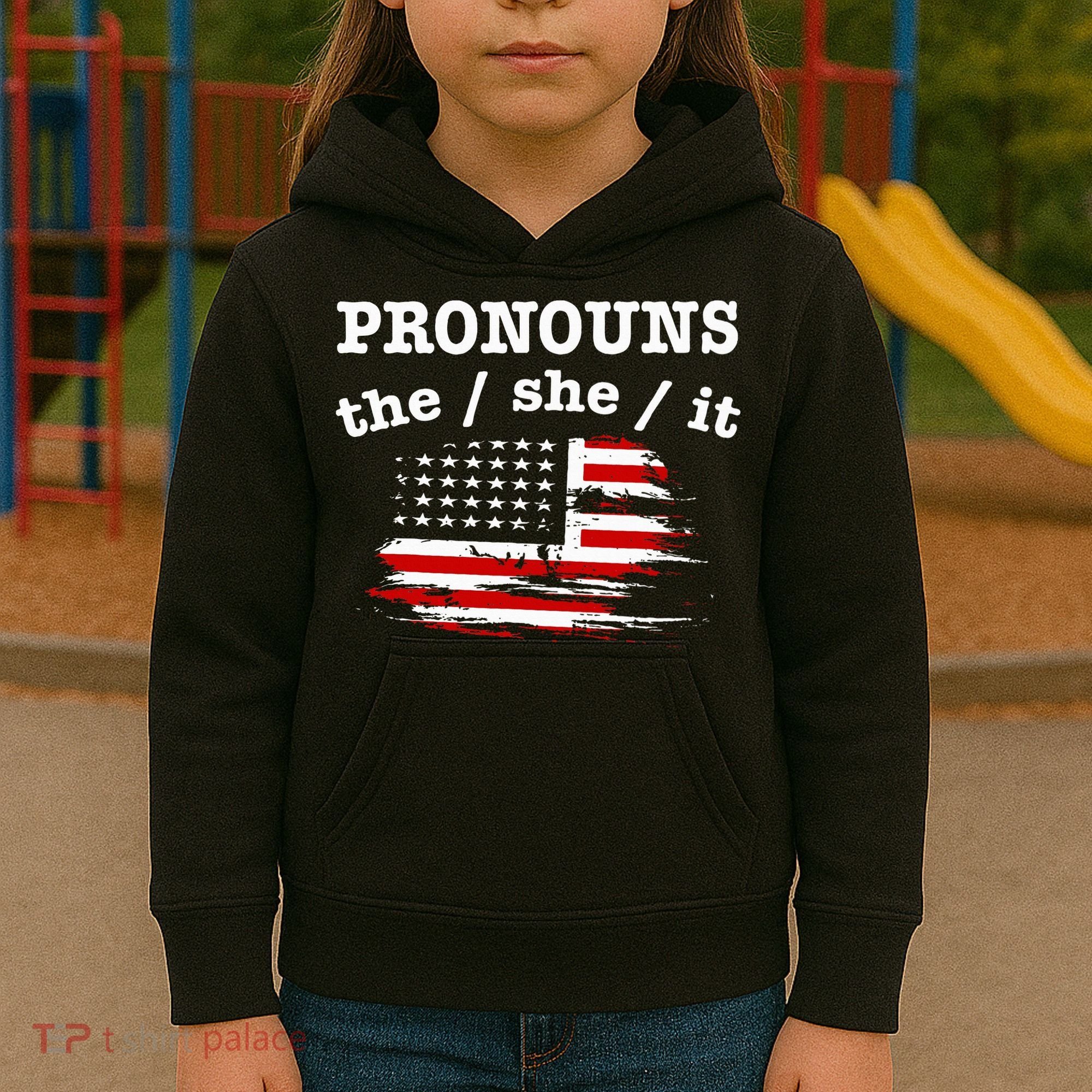 Pronouns The She It Kids Hoodie