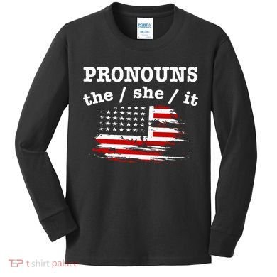 Pronouns The She It Kids Long Sleeve Shirt