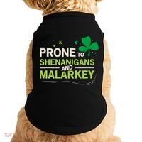 Prone To Shenanigans And Malarkey Funny Ireland Leprechaun Irish Gift Doggie Tank thumb 0