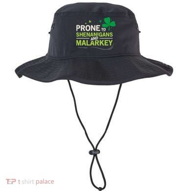 Prone To Shenanigans And Malarkey Funny Ireland Leprechaun Irish Gift Bucket Hat