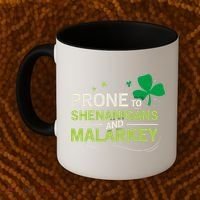 Prone To Shenanigans And Malarkey Funny Ireland Leprechaun Irish Gift Coffee Mug thumb 2