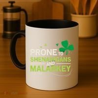 Prone To Shenanigans And Malarkey Funny Ireland Leprechaun Irish Gift Coffee Mug thumb 4