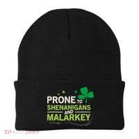 Prone To Shenanigans And Malarkey Funny Ireland Leprechaun Irish Gift Beanie thumb 0