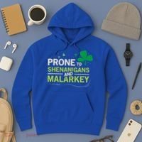 Prone To Shenanigans And Malarkey Funny Ireland Leprechaun Irish Gift Hoodie thumb 3