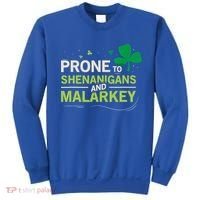 Prone To Shenanigans And Malarkey Funny Ireland Leprechaun Irish Gift Sweatshirt thumb 0