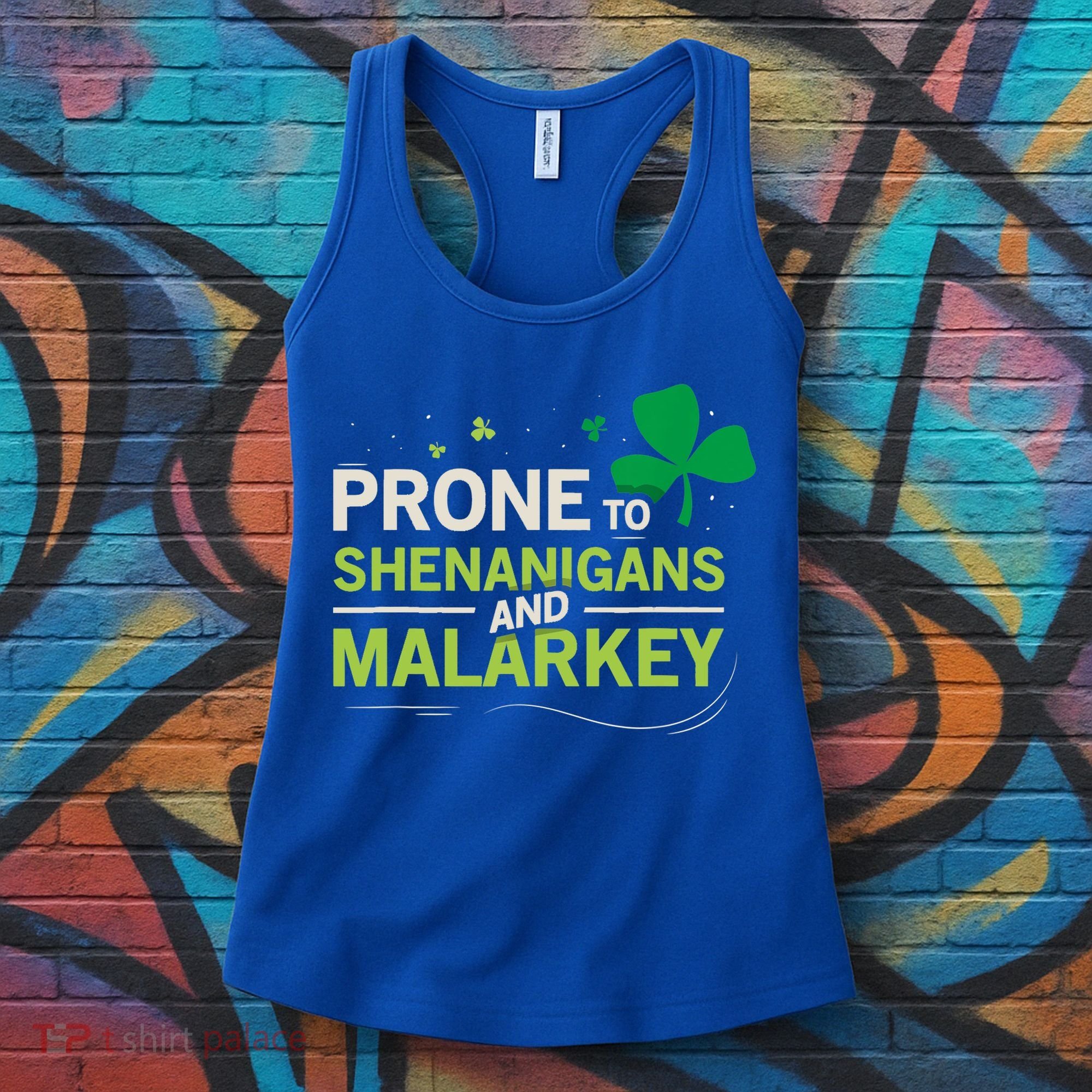 Prone To Shenanigans And Malarkey Funny Ireland Leprechaun Irish Gift Women's Tank Top