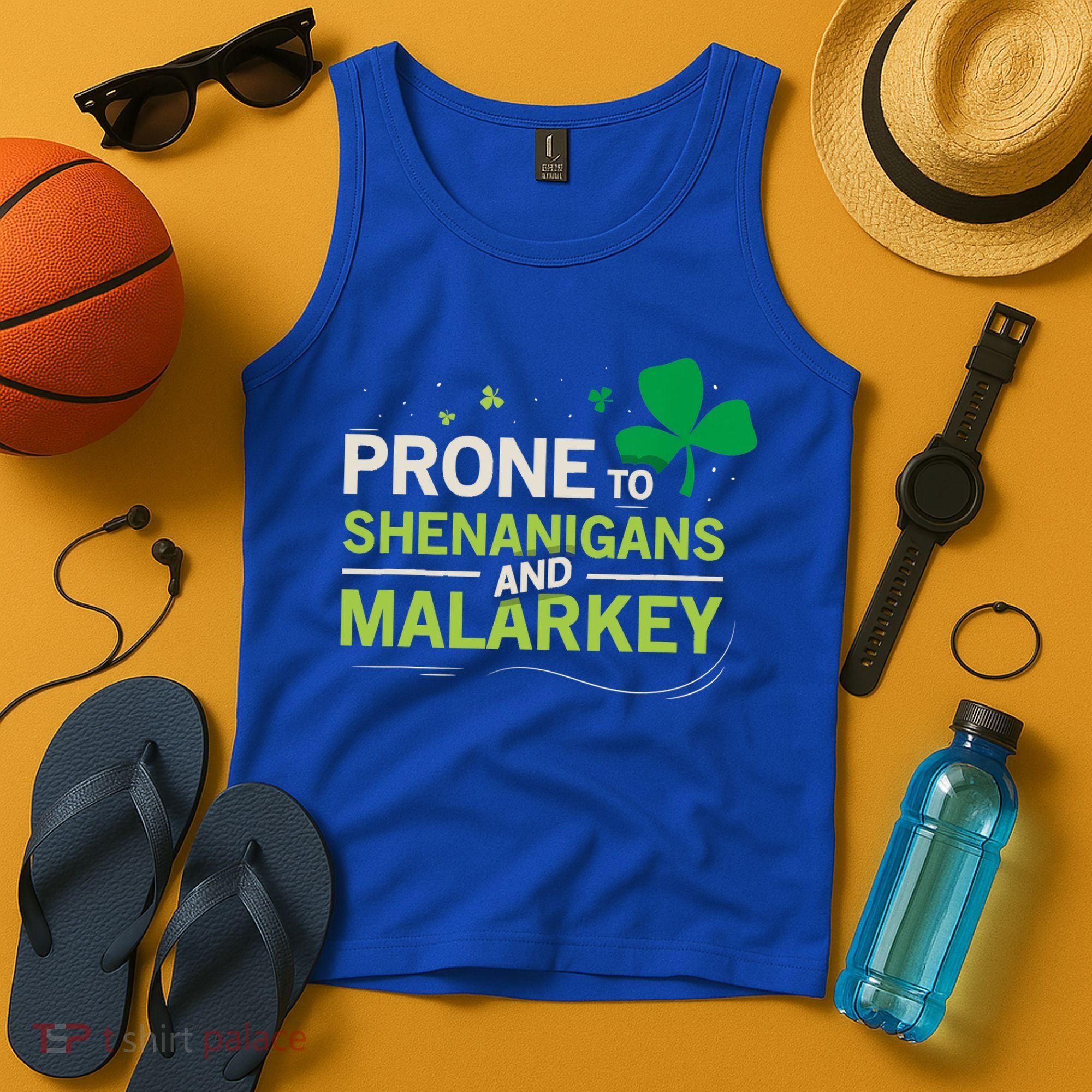 Prone To Shenanigans And Malarkey Funny Ireland Leprechaun Irish Gift Tank Top