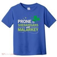 Prone To Shenanigans And Malarkey Funny Ireland Leprechaun Irish Gift Toddler T-Shirt thumb 0
