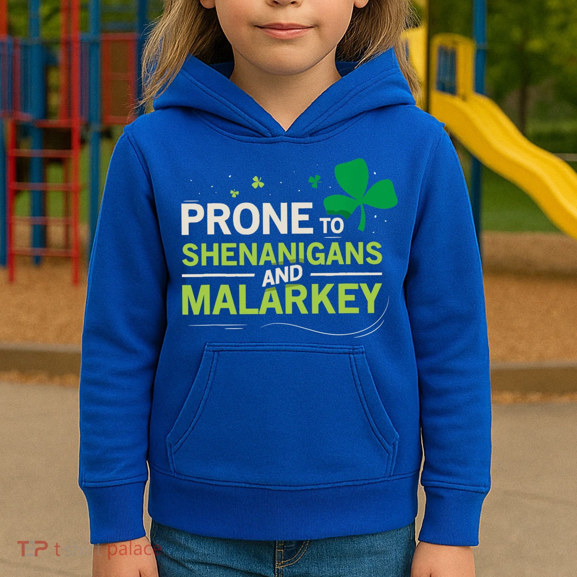 Prone To Shenanigans And Malarkey Funny Ireland Leprechaun Irish Gift Kids Hoodie