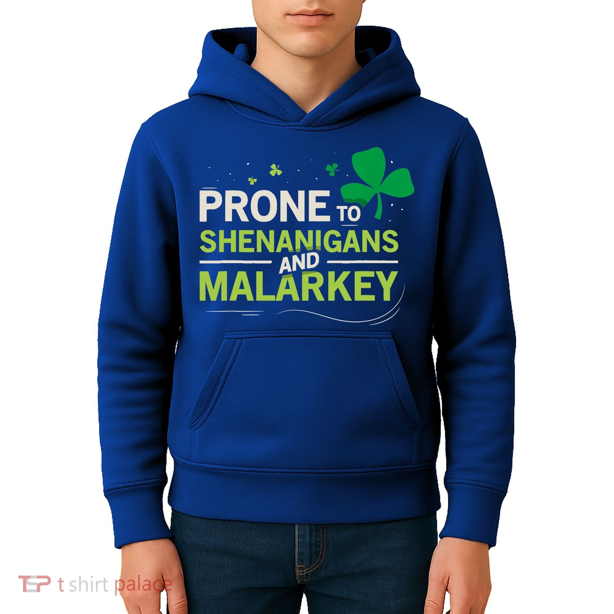 Prone To Shenanigans And Malarkey Funny Ireland Leprechaun Irish Gift Kids Hoodie