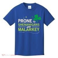 Prone To Shenanigans And Malarkey Funny Ireland Leprechaun Irish Gift Kids T-Shirt thumb 0