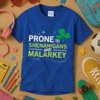 Prone To Shenanigans And Malarkey Funny Ireland Leprechaun Irish Gift Kids T-Shirt thumb 3