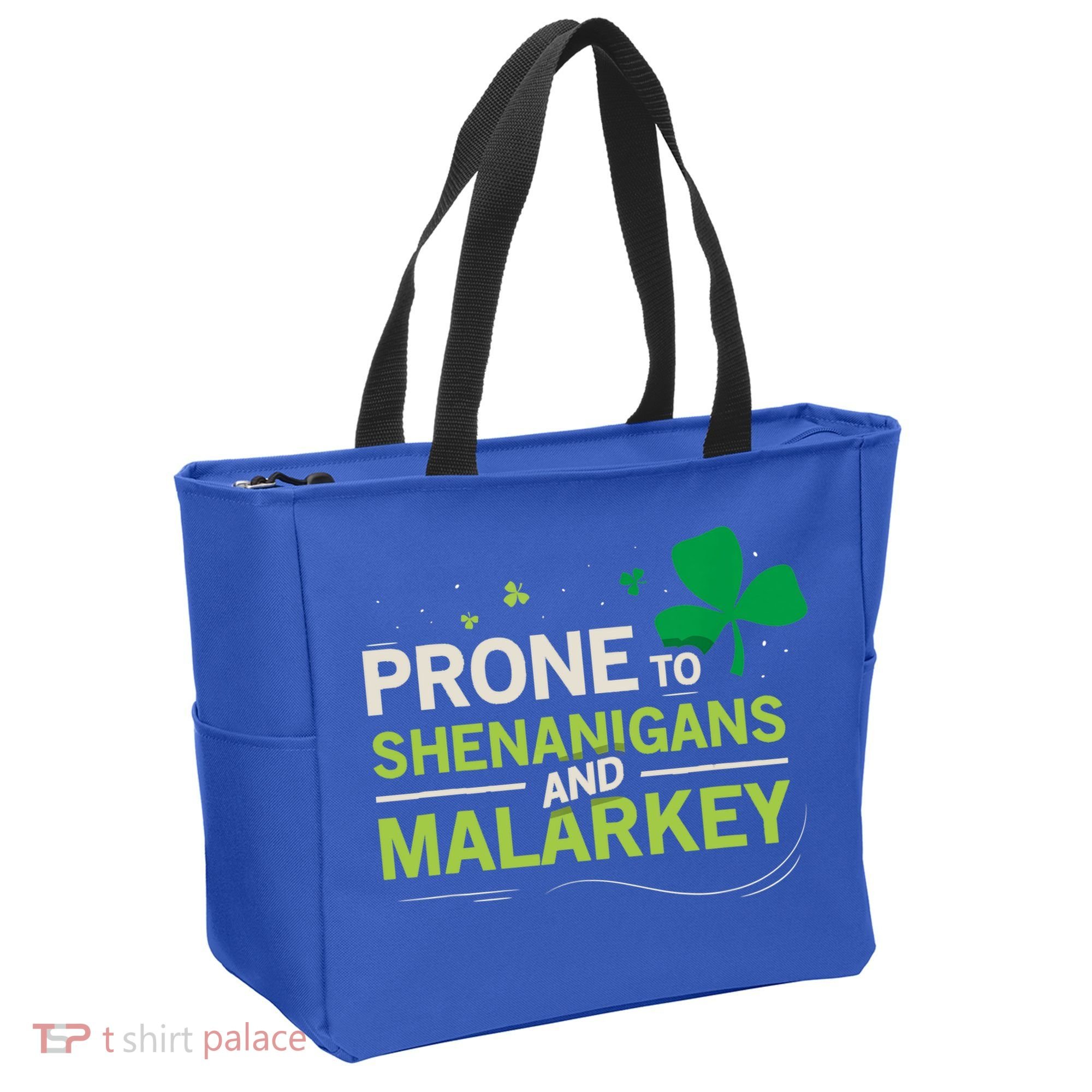Prone To Shenanigans And Malarkey Funny Ireland Leprechaun Irish Gift Tote Bag