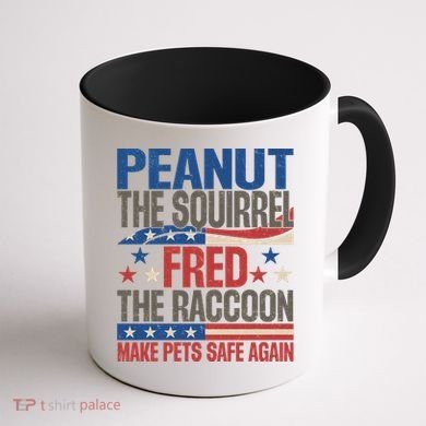 Peanut The Squirrel Fred The Raccoon Make Pets Safe Again Coffee Mug back