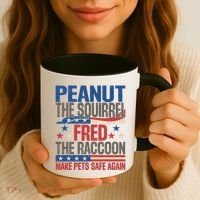 Peanut The Squirrel Fred The Raccoon Make Pets Safe Again Coffee Mug thumb 3