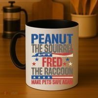 Peanut The Squirrel Fred The Raccoon Make Pets Safe Again Coffee Mug thumb 4