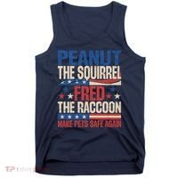 Peanut The Squirrel Fred The Raccoon Make Pets Safe Again Tank Top thumb 0
