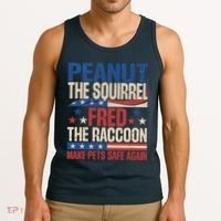 Peanut The Squirrel Fred The Raccoon Make Pets Safe Again Tank Top thumb 3