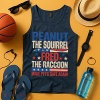 Peanut The Squirrel Fred The Raccoon Make Pets Safe Again Tank Top thumb 4