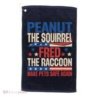 Peanut The Squirrel Fred The Raccoon Make Pets Safe Again Golf Towel thumb 0