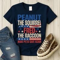 Peanut The Squirrel Fred The Raccoon Make Pets Safe Again Women's T-Shirt thumb 3