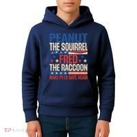 Peanut The Squirrel Fred The Raccoon Make Pets Safe Again Kids Hoodie thumb 4
